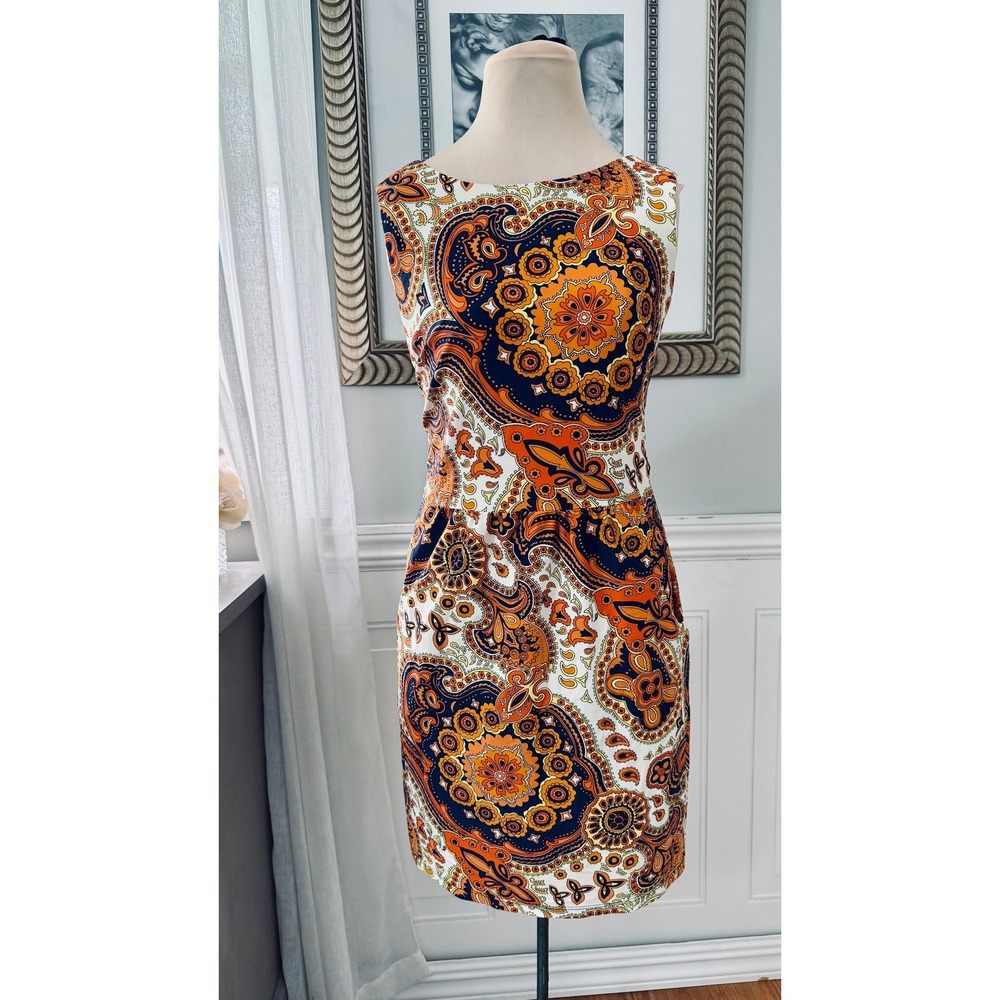 Jude Connally Cowgirl Coastal Sheath Paisley Retro Dress M
